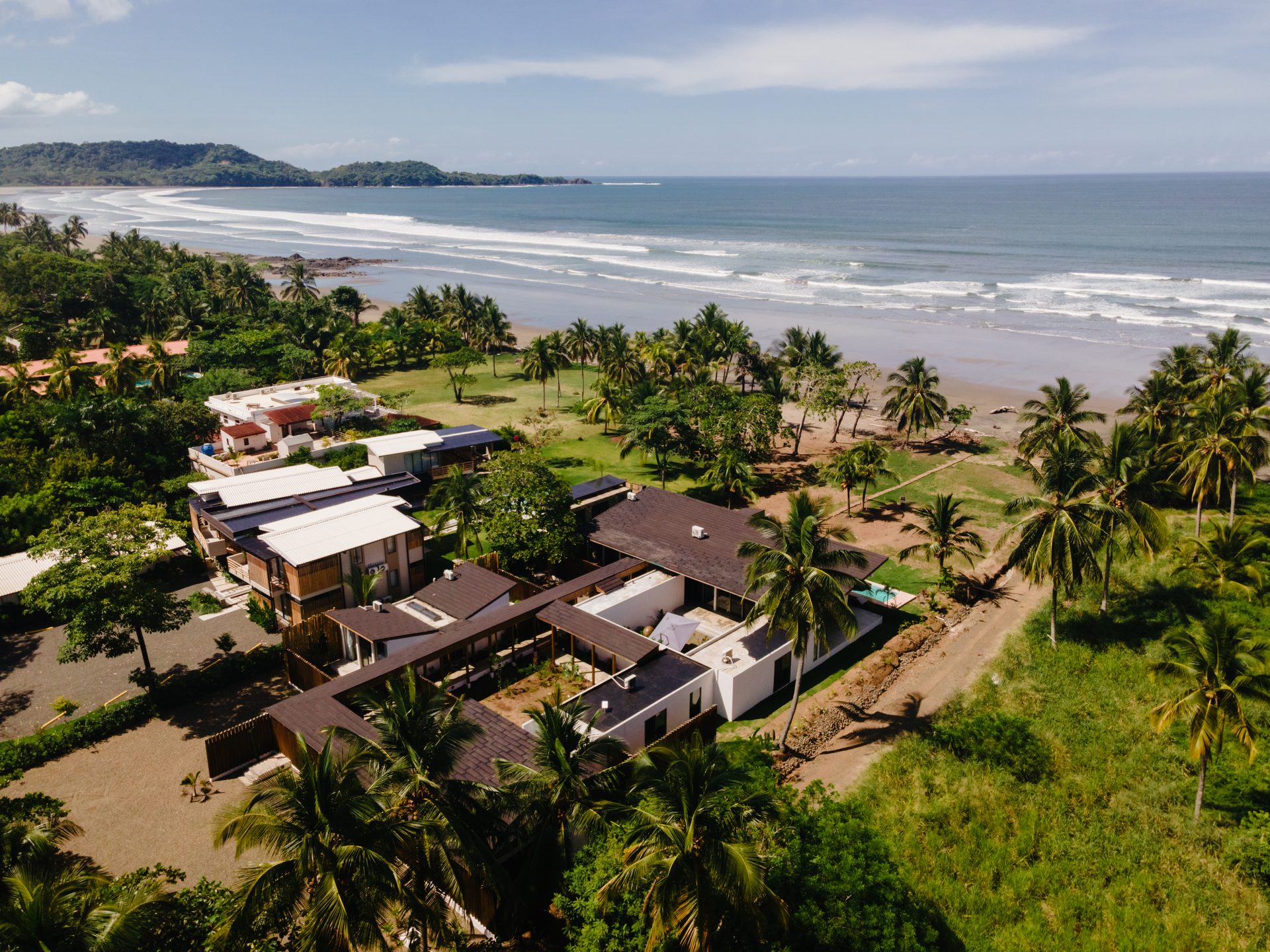 Aerial of Mar del Sol villa and Playa Coyote, Guanacaste Costa Rica