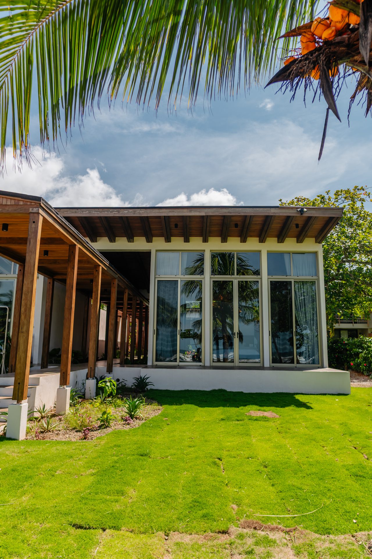 House and pool from the garden side, Mar del Sol beachfront villa