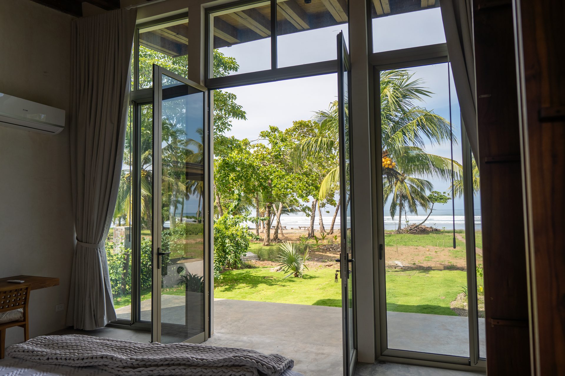Master bedroom looking directly to the beach, Mar del Sol Playa Coyote