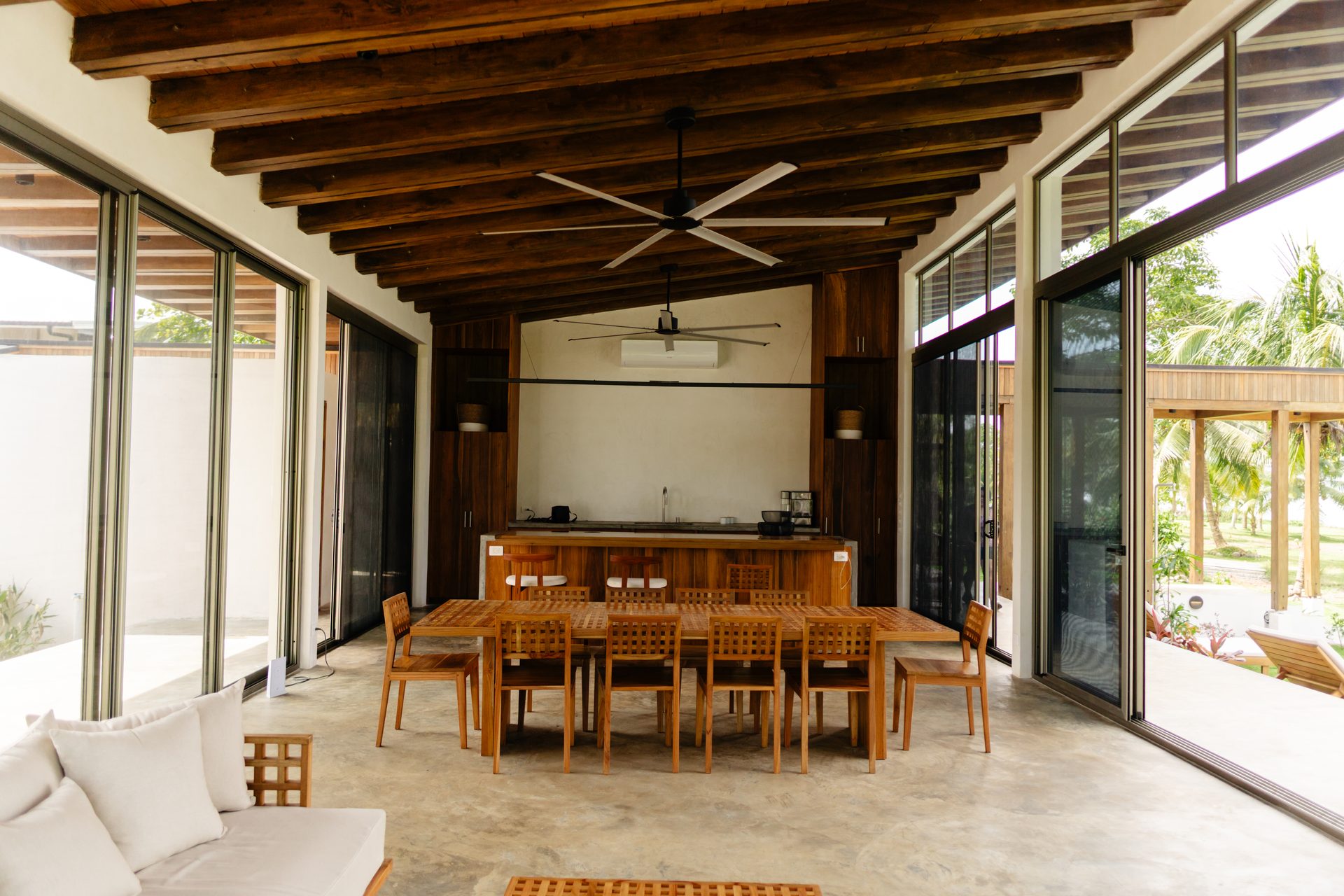 Great room with kitchen, dining and lounge open to garden and pool, Mar del Sol Guanacaste Costa Rica
